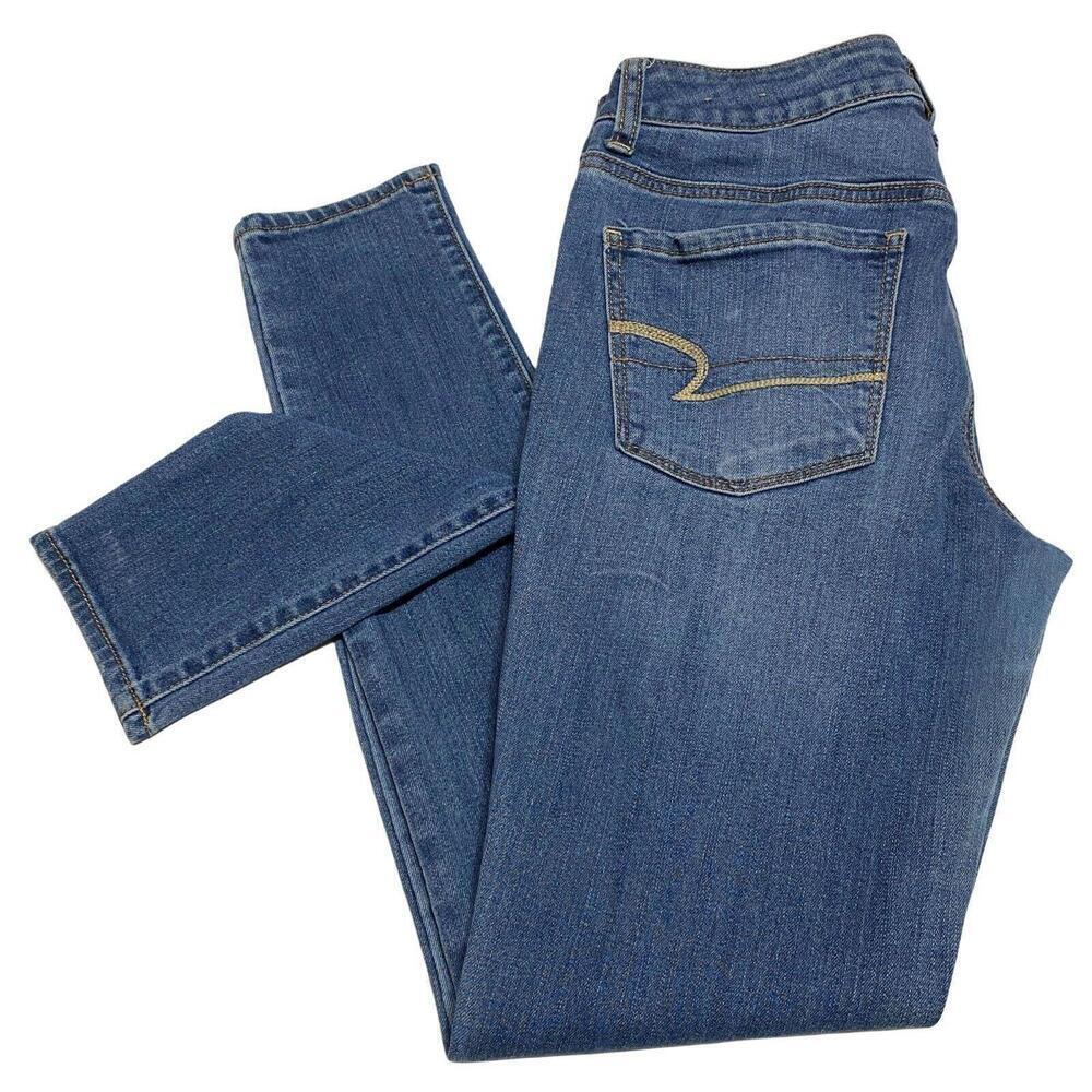 American Eagle relaxed fit tapered leg high rise Women's size 4 blue jegging - Picture 5 of 5